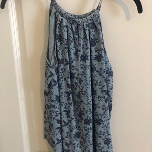 High Neck Chambray Tank